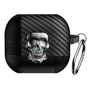 Black Carbon Fiber Skull Galaxy buds 3 case